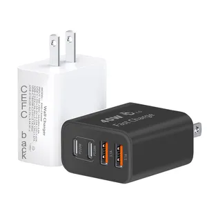 Adaptateur de charge rapide 40W standard américain, port Type-C personnalisable, <span class=keywords><strong>chargeur</strong></span> certifié ETL 15W pour téléphones <span class=keywords><strong>Apple</strong></span> et Samsung, PD 3.0 - Product Image 1
