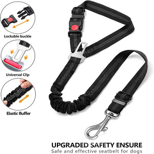 Gran oferta, cinturón de seguridad de cuerda de tracción elástica multifunción para perros, producto antimordedura para mascotas, Material de nailon, cinta sólida - Product Image 3