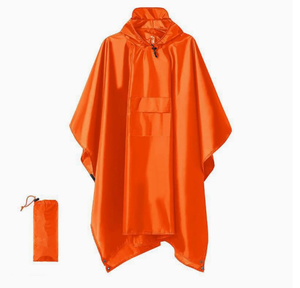 Poncho impermeable DFR1010 azul para hombres, camuflaje naranja, gris, negro, caqui, verde, venta al por mayor. - Product Image 2