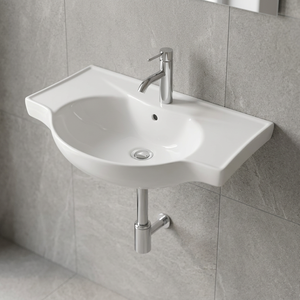 Lavabo Moderno de Cerámica con Aspecto de Granito, para Montar en la Pared o sobre Encimera, para Baño, Cocina, Hospital, Centro Comercial, Villa - Product Image 5