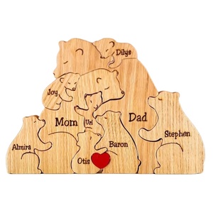 Suministro <span class=keywords><strong>de</strong></span> Fábrica: Osos <span class=keywords><strong>de</strong></span> <span class=keywords><strong>Madera</strong></span> Hechos a Mano para Regalo Personalizado, Osos <span class=keywords><strong>de</strong></span> <span class=keywords><strong>Madera</strong></span> Abrazados, Rompecabezas Familiar <span class=keywords><strong>de</strong></span> Osos Abrazados, Regalo Familiar - Product Image 1