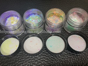 Azul-púrpura blanco iridiscente Aurora brillo perla copo - Product Image 5