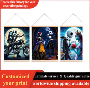 Peinture décorative de <span class=keywords><strong>poupée</strong></span> de zombie d'Halloween, affiche décorative de hall d'entrée, peinture de rouleau de bois de pin. Service OEM/ODM - Product Image 6