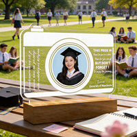 Cadeau de remise de diplôme : Trophée lumineux en acrylique personnalisé, cadre photo commémoratif pour enseignants et étudiants, ornements gravés par technique UV