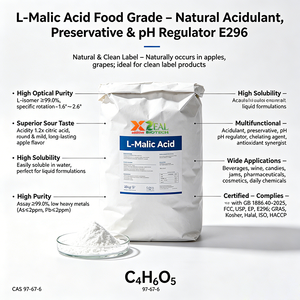 Acide L-malique de qualité alimentaire, acidifiant naturel, conservateur, régulateur de pH <span class=keywords><strong>E296</strong></span> pour les boissons, la pharmacie, les cosmétiques, CAS97-67-6, marque ZEAL - Product Image 3