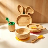 Ensemble de vaisselle pour bébé en bambou écologique de qualité supérieure personnalisé pour les repas quotidiens des tout-petits