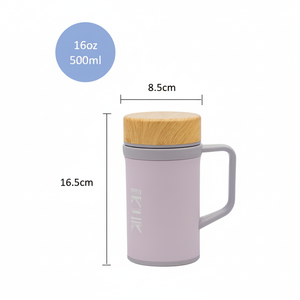 500ml Stainless Steel Porcelain Liner Thermal Mug Vacuum <b>Flask</b> Sports <b>Drink</b> Bottle with Hand Grip 4-6hrs <b>Hot</b> 8-10hrs Cold - Product Image 5