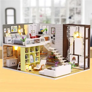 Venta caliente juguetes educativos Diy juego <span class=keywords><strong>de</strong></span> rol habitación <span class=keywords><strong>de</strong></span> la ciudad juguetes <span class=keywords><strong>para</strong></span> <span class=keywords><strong>niños</strong></span> casa <span class=keywords><strong>de</strong></span> muñecas sin pegamento - Product Image 2