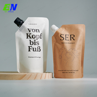 Pochette de recharge en papier kraft écologique sac à bec imprimé numérique personnalisé pour emballage de shampooing et de savon liquide