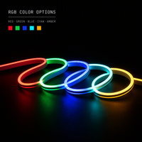 Bande LED néon flexible en PVC RGB ultra-mince 8 mm 24 V 2835 96 LED/m 7-8 W/m IP65 5 m pour éclairage de signalisation et décoration OEM