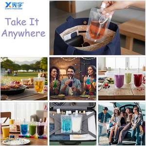 Bolsa de Plástico Transparente con Boquilla para Líquidos, Personalizada con Logotipo, de Grado Alimenticio, con Sellado Térmico, para <span class=keywords><strong>Tequila</strong></span>, Cerveza, Jugo y Bebidas - Product Image 5