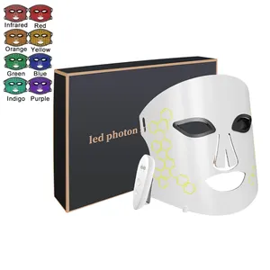 Распродажа, 8 видов цветов силиконовая светодиодная маска для лица, 850нм, 630нм, 530нм, 465нм, синий, красный, инфракрасный, светодиодная маска для лица, косметическая маска для лица