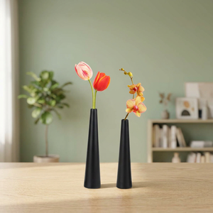Jarrones Minimalistas de Metal Negro con Forma de Cono para Decoración Moderna del Hogar, 34 cm de Altura - Product Image 6