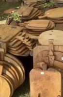 Meubles en bois recyclé chinois d'Asie, planches de découpe anciennes récupérées, accessoires décoratifs pour meubles