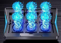 Refroidisseur d'ordinateur portable USB à 6 ventilateurs, 2400 tr/min, faible bruit (≤25 dB), 6 positions réglables, pour ordinateurs portables de moins de 17 pouces