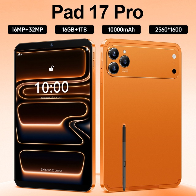 YPORANGE New Android15 Pad17 Pro 10.1" HD Capacitive Screen Deca-Core MTK 16MP+32MP 16GB+1TB 4G Business Tablet Metal