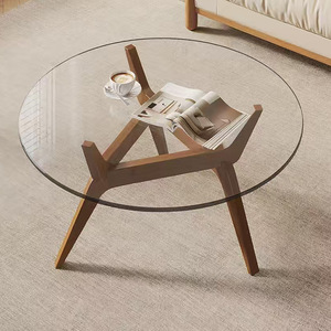 Petite table basse moderne en verre pour la maison Meubles de salon en bois pour canapé pour le commerce extérieur transfrontalier d'<span class=keywords><strong>Amazon</strong></span> - Product Image 1