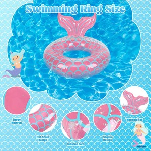 Flotador inflable de sirena de 90 cm para adultos, diversión acuática en piscina y playa - Product Image 3