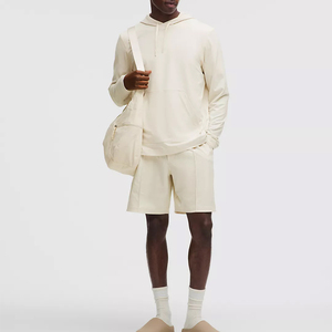 Felpa con Cappuccio <span class=keywords><strong>Beige</strong></span> Personalizzata di Alta Qualità, Leggera e Calda in Cotone, per Sport e Palestra, da Uomo - Product Image 2