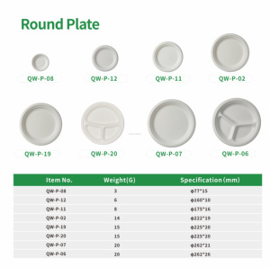 Phân hủy sinh học compostable mía bã mía khay bột giấy Heavy Duty tái sử dụng bộ đồ ăn thân thiện với môi dùng một lần Đảng tấm - Product Image 6