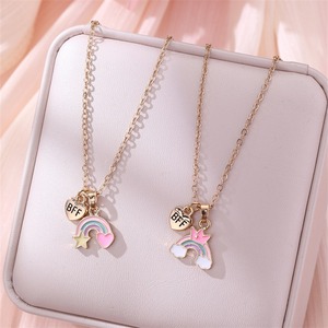 2 pezzi coreano dolce collana con cuore a forma di farfalla per bambini bambini graziosi ciondoli a forma di stella gioielli regalo all'ingrosso - Product Image 4