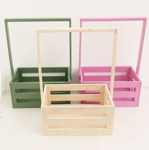 Diy Wooden Basket With Handle Clothing <b>Box</b> Toy Storage Rack - Product Image 1