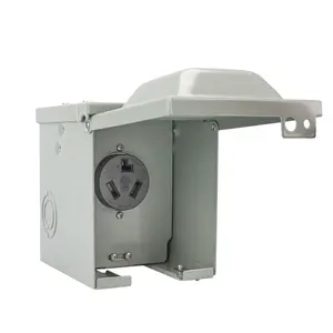 700 30 Amp 240 Volt RV/EV Power Outlet Box Enclosed Lockable Weatherproof Outdoor Electrical NEMA 10-30R