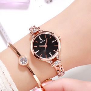Montre à bracelet en acier pour femmes, étanche, à grand cadran, à la mode, simple, avec diamants incrustés, bracelet fin, style britannique - Product Image 4