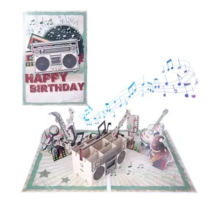 Winpsheng – carte de vœux pop-up avec musique, lecteur de musique magique personnalisé, radio joyeux anniversaire
