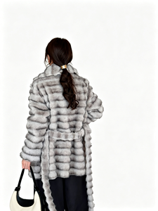 Cappotto in <span class=keywords><strong>Pelliccia</strong></span> Sintetica alla Moda 2026, Imitazione <span class=keywords><strong>Visone</strong></span> con Collo Lungo, Cintura a Righe Orizzontali, Cappotto in Peluche per Donna - Product Image 5