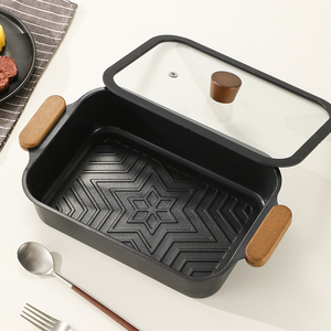 مجموعة أواني طهي صحية غير لاصقة من الفولاذ المقاوم للصدأ 410 ثلاثي الطبقات بتصميم بسيط، تشمل قدر للحساء وقدر للحليب بمقابض خشبية آمنة للطعام - Product Image 3