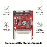 TISHRIC Kartu Adaptor CF ke SATA 2.5 Inci 50 Pin Serial ATA untuk Laptop 50 Pin CF ke Adaptor SATA untuk SSD Desktop
