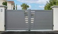 Conception de porte intelligente à balançoire automatique gris moderne conception de porte principale résidentielle en aluminium de villa de jardin