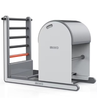 Escalera de Ejercicio Ajustable INIKO para Pilates y Yoga, Barrel Fitness para Gimnasio en Casa, Base de Acero Resistente, Plataforma Acolchada, Negro y Blanco