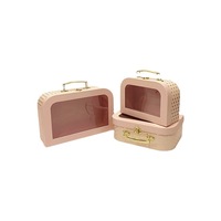 Panier-cadeau exquis avec logo personnalisé, poignée intégrée, boîte à souvenirs, valise décorative, boîte de rangement avec fenêtre transparente en PET pour mariage