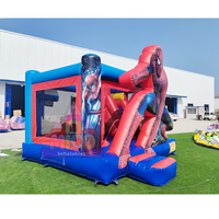 Château gonflable commercial en PVC avec toboggan, combo château de rebond pour enfants, installation facile, design gratuit