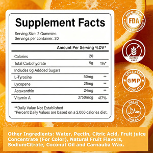 Formulation Natural <b>Tanning</b> Gummies for Radiant Complexion with Pure Plant Extracts High Quality Premium Grade Effective - Product Image 3