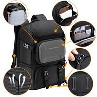 Sac à dos pour appareil photo étanche et antichoc avec séparateurs rembourrés, idéal pour l'extérieur, résistant à la pluie, fabricant OEM ODM