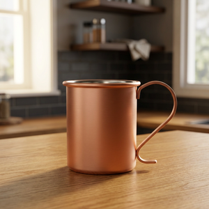 Mug Moscow Mule en Cuivre Pur, Design Classique, Double Paroi, Poignée Sublimée, Jetable, pour Bar à Domicile, Fêtes, Artisanat Indien - Product Image 1