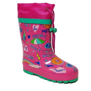 เวลลิงตันบูทยางกันฝนสำหรับเด็ก, บูทครึ่งข้อกันน้ำสีชมพูสำหรับเด็ก - Product Image 1