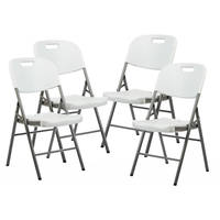 Chaises pliantes modernes en acier inoxydable et plastique pour événements, fêtes, jardins, portables, blanches, vente en gros