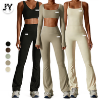 Nouvel Ensemble de Yoga 2 Pièces à Manches Longues Recyclé Joyyoung, Qualité Supérieure, Taille Plus, pour Femme - Vente en Gros et Personnalisation