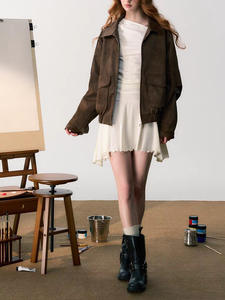 批发女童斜肩斜领针织实心休闲派对装女装长袖迷你a线修身 - Product Image 3