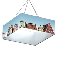Panneau de plafond rond en tissu tubulaire en aluminium pour stand d'exposition