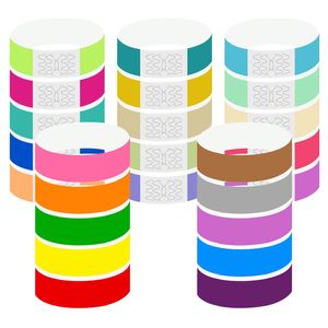 Pulsera desechable de papel Dupont para identificación médica en grupos, lotería de reuniones anuales, pulsera de admisión con codificación de lugar - Product Image 6