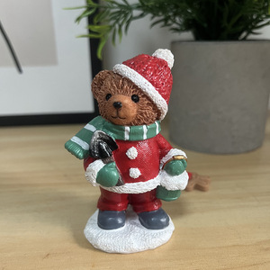 Statuetta Artistica in Resina a Forma di Orso Natalizio, Decorazione da Interno ed Esterno per Scrivania, Casa, Ufficio, <span class=keywords><strong>Tavolo</strong></span> da Pranzo - Product Image 5