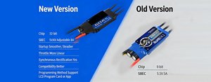 ESC sans balais, processeur 32 bits, 20A SBEC G2 2-4S LiPo 8A BEC XT60 pour avion RC, hélicoptère, jouet télécommandé FPV - Product Image 2