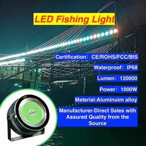 מנורת דיג LED בעלת דירוג IP68, 1000W, עם אור לבן, מחומר סגסוגת אלומיניום, טווח תאורה 150 מטר, ניתנת לעמעום, לשימוש בסירות ימיות - Product Image 5