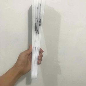 Abanico de mano gigante de bambú de 33 cm, arte popular, portátil, ZPB, con letras griegas, para danza, de la hermandad Zeta Phi Beta, con efecto de sonido craceler. - Product Image 4