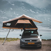 Carpa de techo de coche de carcasa dura impermeable al aire libre, tienda de techo SUV para 4 personas 4x4, carpa de techo de coche para acampar con anexo
